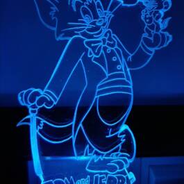 3D Illusion Acrylic Color Changing Kids Tom & Jerry shape LED Night LAMP