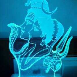 3D Illusion Acrylic Color Changing Shiv Parvati LED Night LAMP Plug