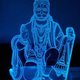 3D Illusion Acrylic Color Changing Bajrangbali hanuman LED Night LAMP Plug