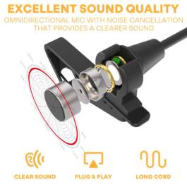 Collar Metal mic With Metal Clip Microphone 3.5mm