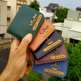 Personalized Men’s Wallet | Personalized Vegan Leather Slim Wallet | Customized Stylish Leather Wallet with Name & Charm | Personalized Wallet for Men’s