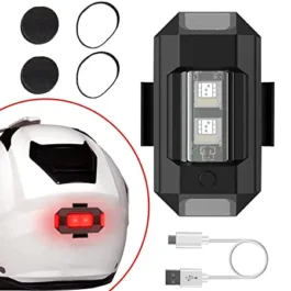 Bike Helmet Warning Lights Safe Helmet USB Rechargeable with 7Colors Strobe Light for 2LEDS 7colors Warning Rear Light for Motorcycle (Pack of 1)
