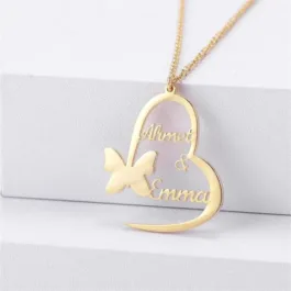 Butterfly Double Name Necklace