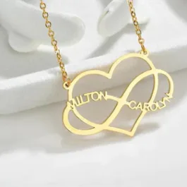 Name Necklace With Heart & Infinity