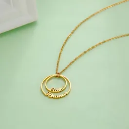 Double Name Round Necklace