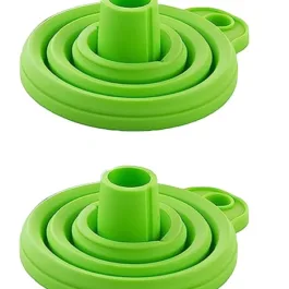 Silicone Funnel for Kitchen Use Oil Pouring, Sauce, Water, Juice, Silicone Round Funnel Multicolor – Pack of 2