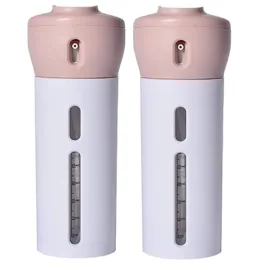 4 in 1 Travel Dispenser Bottle Sets, 4-in-1 Lotion Shampoo Gel Travel Dispenser Portable Leakproof Rotatable Shower Bottles Refillable