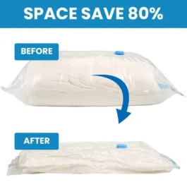 Reusable Ziplock Vacuum Storage Space Saver plastic Bags for Clothes with Travel Hand Pump – Pack of 5 (2S (40cmx60cm), 2M (50cmx70cm), 1L(60cmx80cm))