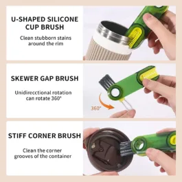 3 in 1 Cup Lid Gap Cleaning Brush, Bottle lid Cleaning Brush, Tiny Bottle Cup Lid Straw Cleaner Tools,Crevice Cleaning Brush, Bottle Gap Cleaner Brush