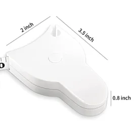 Automatic Telescopic Tape Measure,Perfect Body Tape Measure,Self-Tightening Body Measuring Ruler,Retractable Double Scales Rulers,Perfect Waist Tape Measure (White) Pack of 2