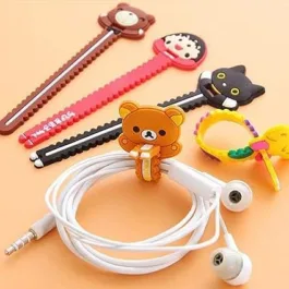 Cartoon Binder Reusable Cable Tie Organizer Earphone Wrap Winder/Fixer Holder/Cord Manager (Random Colour) – Pack of 2