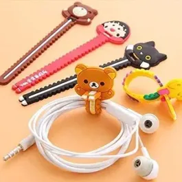 Cartoon Binder Reusable Cable Tie Organizer Earphone Wrap Winder/Fixer Holder/Cord Manager (Random Colour) – Pack of 2