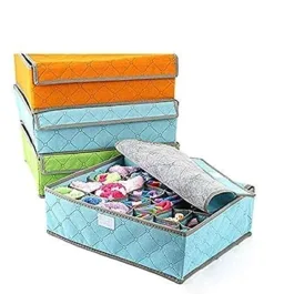 24 Grid Storage Container Drawer Closet Foldable Storage Box,Makeup, Jewelry,Neck Ties Scarves,Socks Bra Underwear Small Clothes Storage Drawer Organizer