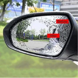 Waterproofing Anti Fog Anti rain Safe Driving car Rearview Anti-Fog Film Window Mirror Rainproof Clear Waterproof Film (For Side Mirror (Round Film) Pack 1)