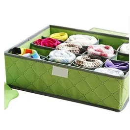 24 Grid Storage Container Drawer Closet Foldable Storage Box,Makeup, Jewelry,Neck Ties Scarves,Socks Bra Underwear Small Clothes Storage Drawer Organizer