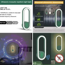 Ultrasonic Pest Repellent with LED Lamp Night Mosquito Killer Bug Zapper Lamp Non-Toxic Electric Mosquito Lamp Insect Mosquito Pulls Fruit Flies for Home Office