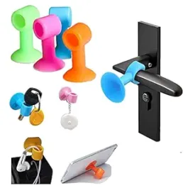 Silicone Door Stopper Door Handle Crash Pad Bumper Guard Rubber Stopper Wall Mute Crash Pad Silencer | 5 X 2 CM | 5 Pack | Multicolor