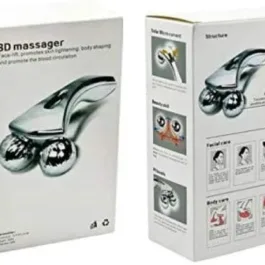 Mini Manual Roller Massager 360 Rotate Roller Face Body Massager Fo Skin Lifting Face Lifting Wrinkle Remover an Facial Massage Relaxation and Skin Tightening-Tool(Silver)