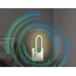 LED Circle Night Light Smart Dusk to Dawn Office Kitchen Bathrooms Kids Room Black