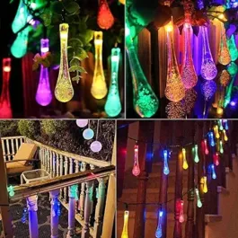 14 Led 10 Feet Fancy Big Water Drop Light Multi Colour | Outdoor String Lights Waterproof | Decoration Lighting for Diwali (Multicolor, 3 Meter)