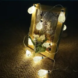 Decorative String Lights, Golden Metal Drop 16 Led Decoration Lights,Warm White (Yellow) 4Meter