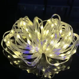LED Fairy String Lights Operated Mini String Light Waterproof Transparent Copper Wire Fairy Lights Decoration for Bedroom Christmas Home Party Wedding Decorations 10 METER 8 MODES (10M-WARM)
