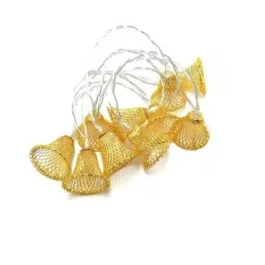 Christmas Bell String Lights for Christmas Tree, Diwali Home Party Garden Decor 6LED Fairy Lights (Gold)