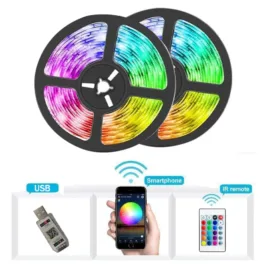 RGB Smart Fairy Strip String USB Lights Smart Control Music Sync, Waterproof, Remote Mobile App Colour Changing Light (5 Meter)