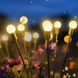 Firefly Outdoor Solar Lights (Pack of 1) 8 LED | with Flash Mode | Solar Garden Light, Warm Garden Light | Outdoor | Waterproof Firefly Lights for Pots, Balcony, Pathway, Terrac