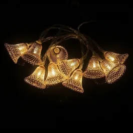 Christmas Bell String Lights for Christmas Tree, Diwali Home Party Garden Decor 6LED Fairy Lights (Gold)