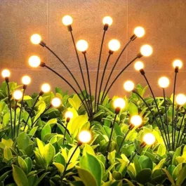 Firefly Outdoor Solar Lights (Pack of 1) 8 LED | with Flash Mode | Solar Garden Light, Warm Garden Light | Outdoor | Waterproof Firefly Lights for Pots, Balcony, Pathway, Terrac