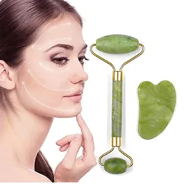 Smooth Facial Roller & Massager Natural Massage Jade Stone for Face Eye Neck Foot Massage Tool