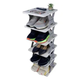 Foldable 6 layer Shoe Rack Stand Organizer Storage Plastic for Home |Stackable, Portable & Lightweight