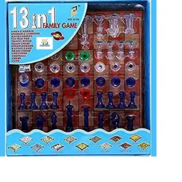 Magnetic 13 in 1 Family Fun Indoor & Outdoor Board Games for Kids | Snakes & Ladders, Tic-Tac-Toe, Space Venture, Ludo, Chess, Football, Checkers, Travel Bingo & Many Games
