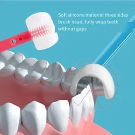 All Rounded Tooth-Hugging Toothbrush, Extra Soft Toothbrush Kids, Children’s Tumbler Three-Sided Travel Toothbrush, Three Sided Children’s Toothbrush