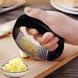 Stainless Steel Garlic Press Rocker, Garlic Presser, Manual Garlic Masher, Vegetable Fruit Mincer, Kitchen Garlic Grinder