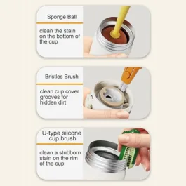 3 in 1 Multi Bottle Cleaning Brush,Sponge Baby Bottle Brush, Cup Lid Gap Bottle Cleaner Brush Cleaning Brush, Multifunctional Cup Brush with Long Handle for Water Bottles