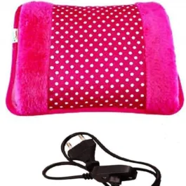 Rechargeable Electric Soft Velvet Cover Hot Water Bag with for Warming Your Hands/Pain Relief/Muscle Relaxation and As Pillow (Multi)