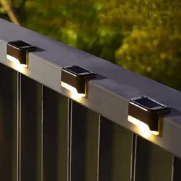 Solar Deck Lights Outdoor 4 Pack Solar Waterproof LED Solar Lights for Outdoor Stairs, Step, Fence, Yard, Patio, and Pathway