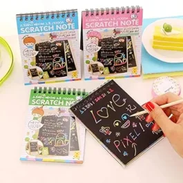 Drawing Book 10 Pages Rainbow Scratch Paper Notes Scratch Art Activity Books 5.5 inch x 4 inch Scratch Magic Doodle Note Pad for Kids Arts and Crafts Perfect Travel Activity