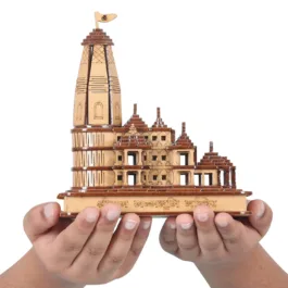 Shri Ram Mandir Ayodhya 3D Model Wooden 6 inches Decorative Showpiece