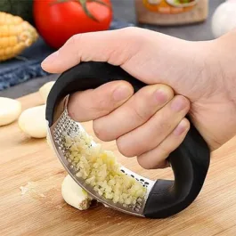 Stainless Steel Garlic Press Rocker, Garlic Presser, Manual Garlic Masher, Vegetable Fruit Mincer, Kitchen Garlic Grinder