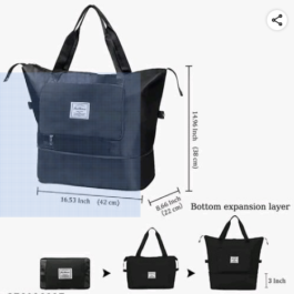 Lightniing Hammerz Nylon 285 Cms Travel Duffle Bag Expandable Folding Travel Bag for Women, Lightweight Waterproof Carry Luggage Bag for Travel (Black)