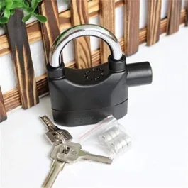 Alarm Security Lock for Home and Office Door with Motion Sensor and 3 Keys (Black) (Pack of 1 Pcs)