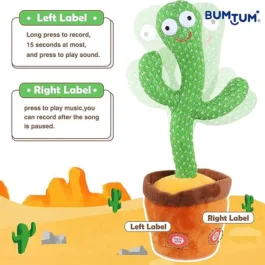 Dancing Cactus Toy, Wriggle & Singing for Babies & Kids, Plush Electronic Toys, Voice Recording Repeats