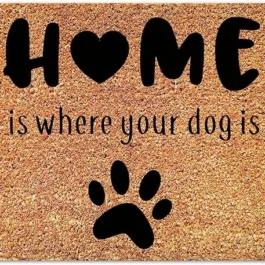 Dogs Welcome People Tolerated Doormat 30×17 Inches, Dogs Welcome Door Mat with Thick Non-Slip PVC Backing, Dogs Welcome Entrance Mat for Front Door, Dogs Welcome Coir Mat, Funny Welcome Mat Dog Decor