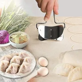 Manual Stainless Steel Puri Cutter Roller Machine with Handle for Home Baking Tools for Women girs,Dough Circle Roller Cutter for Kitchen,Poori Cutter Roller(Pack of 1)