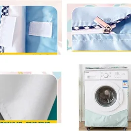 Bosch Washing Machine Cover Front Load 6 KG to 8 KG Water Proof Dust Proof Large Flowers, Polyester