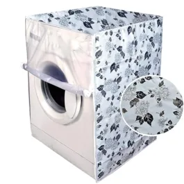 Bosch Washing Machine Cover Front Load 6 KG to 8 KG Water Proof Dust Proof Large Flowers, Polyester