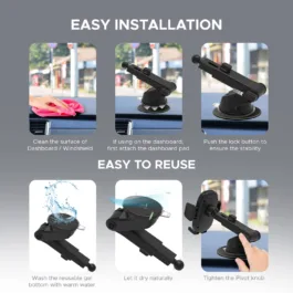 3-in-1 Suction Cup or Vent Car Mount